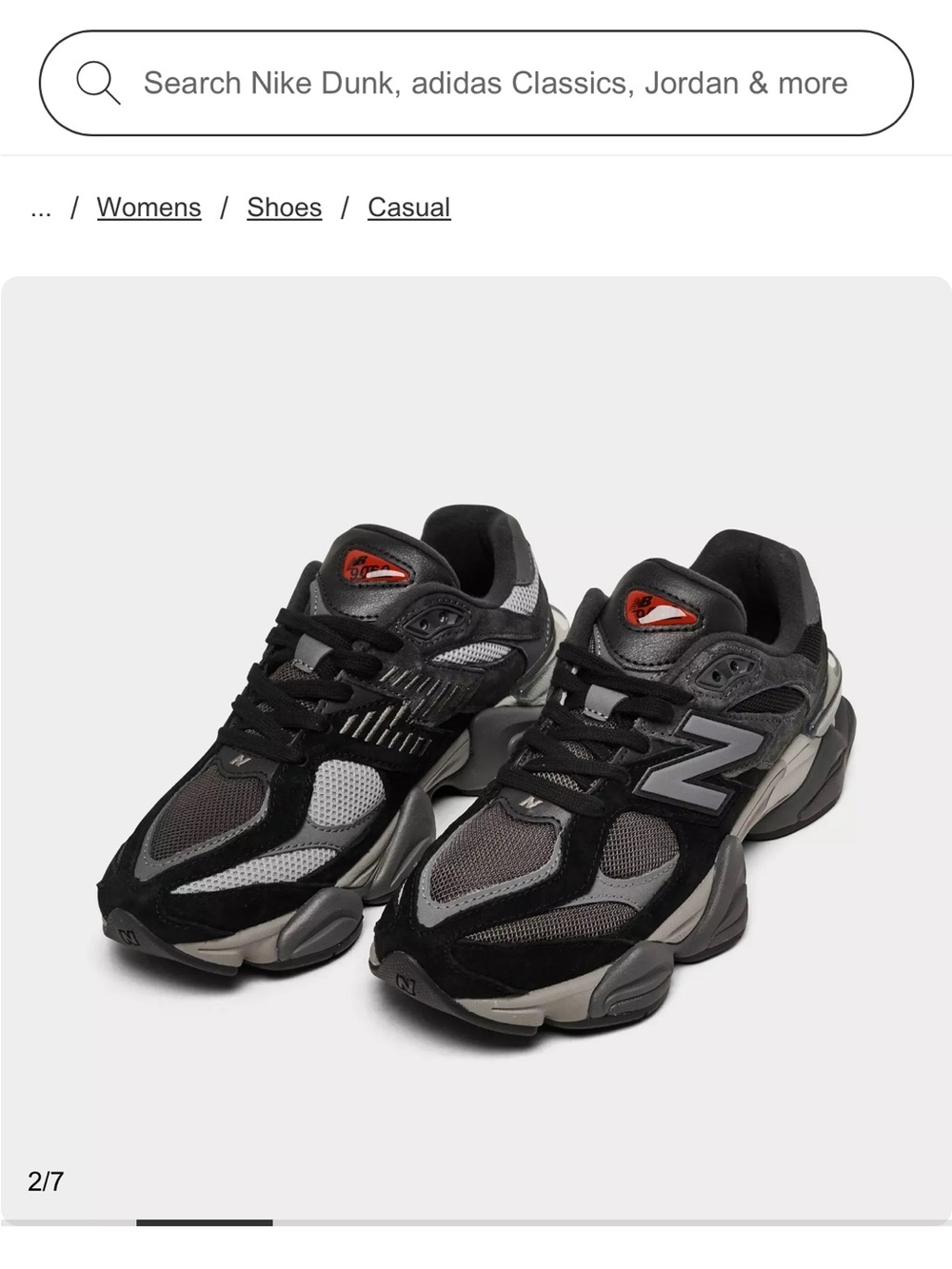 New Balance  Black & Gray  Sneakers